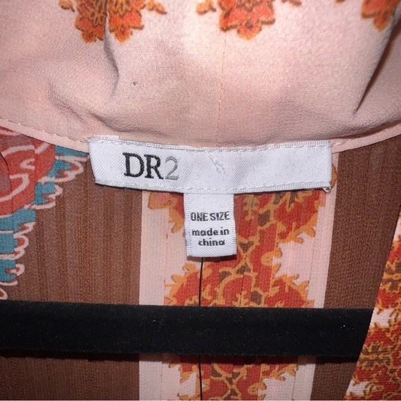 NWT DR2 by Daniel Rainn Pleated Paisley Kimono Bohemian OSFA Euro Summer Beach - Picture 6 of 6